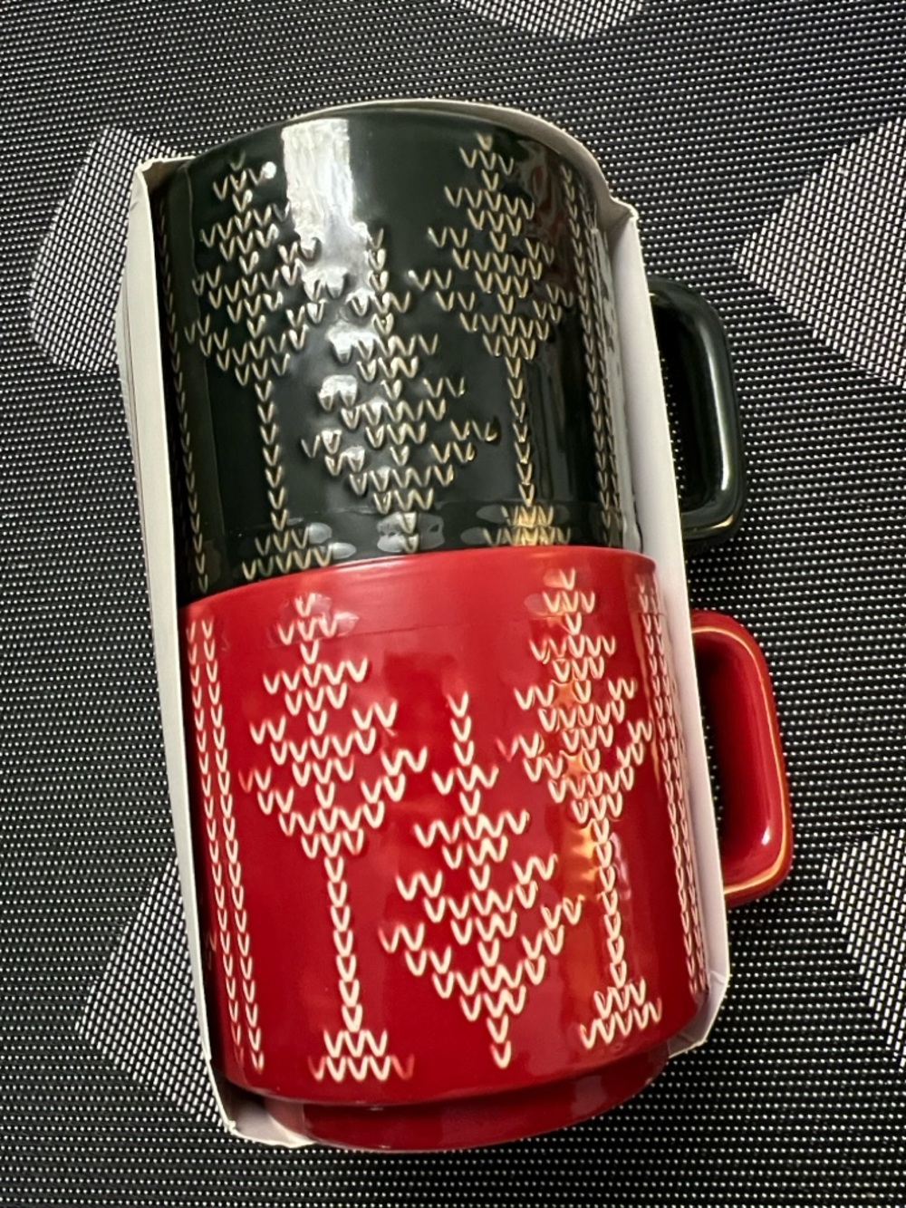 Hearth & Hand Red & Green Stoneware Mugs microwave and dishwasher safe